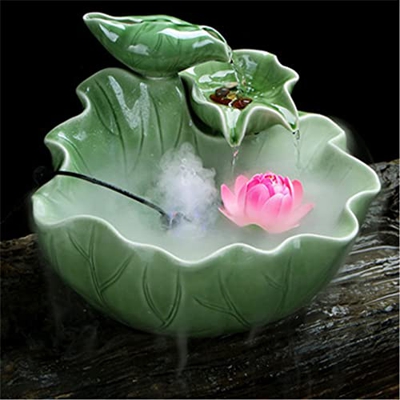 Fountain Ceramic Interior Decoration Waterfall Spray Desktop Air Humidification Decorative Landscape (Color : A Size (A As The Picture Shows)