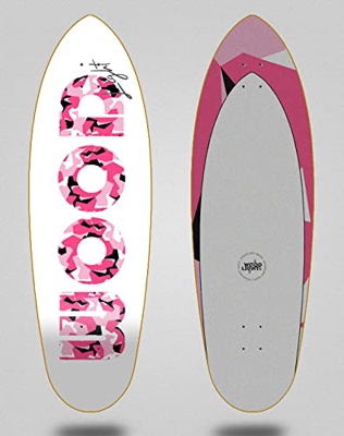 Wood Light monopatin Skate Skateboard surfskate Deck Tabla Camo Icon White Pink 32,5