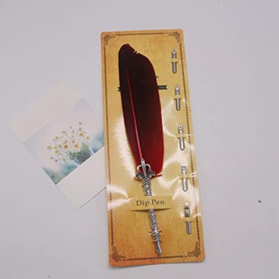 Vintage Escribir Pluma Pluma Metal Delicado Pluma Hermosa Escritura Papelería Set Valentine Regalo De Navidad-rojo, China