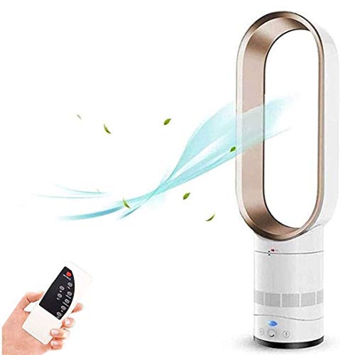 Tower Fan Tower Fan with Remote Space-Saving Portable Floor Bladeless Fan for Bedroom Living Rooms Office Pink (Gold)