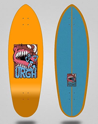 Urgh monopatin Skate Skateboard surfskate Deck Tabla Monster Orange 32.5