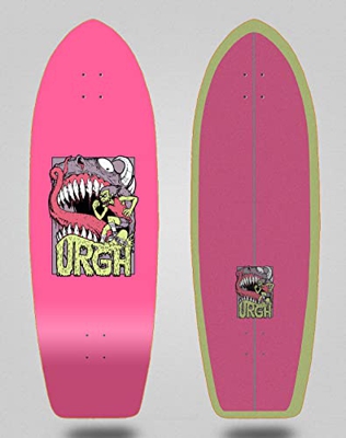 Urgh monopatin Skate Skateboard surfskate Deck Tabla Monster Pink 31 Fat Tail