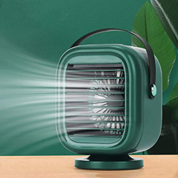 Portable Air Conditioner Air Cooler Fan Head-Shaking Mini Air Conditioner Multi-Function Humidifier Purifier Electric Desk Fan Green (Green) precio