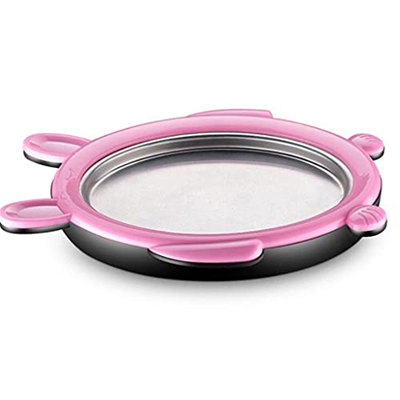 Fried Yogurt Machine Household DIY Preparing Ice Cream Rolls with 2 Spatulas (Color : Pink)