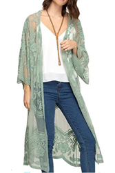 L-Peach Sarong Vestido Largo de Playa Kimono para Mujer, Verde Claro, Talla única características