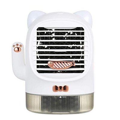 Air Cooling Fan Desk Fan Portable Camping Fan Air Conditioner Fan with 3 Speeds LED Light USB Desk Fan Air Circulating Cooler for Outdoor BBQ