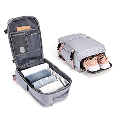 Mochilas para mujer para aviones, mochila de viaje, tamaño de cabina 40x20x25, Mochila de senderismo Mochila impermeable para hombres Mochila informal