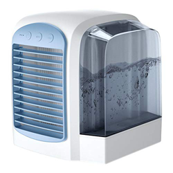Mini Portable Air Conditioner Humidifier Purifier USB Desktop Air Cooler Fan with Water Tanks Home Gray (Blue) precio