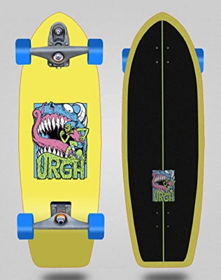 Urgh surfskate with T12 Surf Skate Trucks Monster Yellow 31 Fat Tail