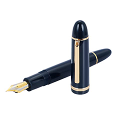 Jinhao X159 Pluma estilográfica de punta fina, azul oscuro con clip dorado acrílico de gran tamaño en oferta