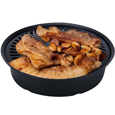 Mgichoom Sartén Antiadherente Coreana para Barbacoa, Bandeja Antiadherente para Barbacoa sin Humo, Placa de Estufa para Interior y Exterior, Fiesta en