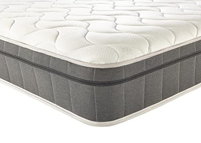 Aspire Beds Colchón de Bolsillo de Espuma viscoelástica híbrido 3000/4000/6000, Poliéster Mezcla de algodón Aspire-CoolFlex, Borde Gris, 2ft 6 Small S