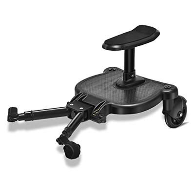 Patinete Carro Bebe Universal, Mevip Buggy Board con Asiento, Tabla para Cochecito, Plataformas para Silla de Paseo para Niños de 2 a 6 Nños (25 kg), 