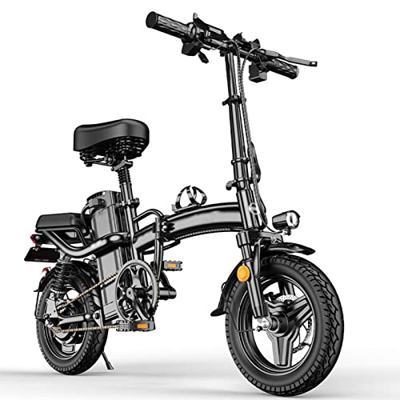 Bicicleta Eléctrica para Adultos De 14 Pulgadas E-Bike Plegable para Pasajeros De La Ciudad Bicicleta Eléctrica con Batería De Litio Extraíble De 48 V
