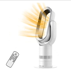 Ventilador de refrigeración y calefacción, calentador de espacio de 1800 W, ventilador de calentador de torre oscilante de 80 ° sin aspas con 3 calore características