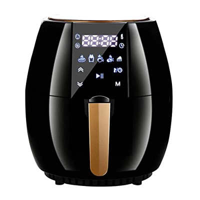 Freidoras de aire para uso doméstico Freidora de aire eléctrica de 220 V 4L + 2.6L Gran capacidad Inicio Alimentos fritos de bricolaje (Color : Black,