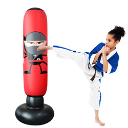 Saco de Boxeo de Pie, LncBoc 160cm/63'' Saco de Boxeo Hinchable de Pie, PVC Fitness Boxeo Inflable Saco de Arena Columna Tumbler Saco de Arena para Ni en oferta