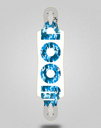 Lab Skate Skateboard Longboard Deck 40x9 Drop Icon White Blue características