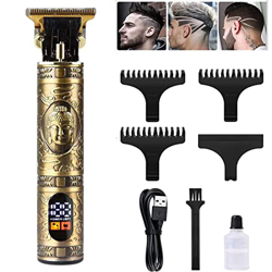 Cortapelos, kit de aseo profesional para recortadora de cabello con pantalla LCD, recortadora de cuchillas en T inalámbrica, afeitadora para hombres r en oferta