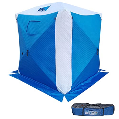 GLLDS Tienda de Pesca en Hielo Impermeable Pop-up 5 Personas Refugio térmico de Hielo portátil con Bolsa de Transporte, Ventanas Desmontables, Puerta 