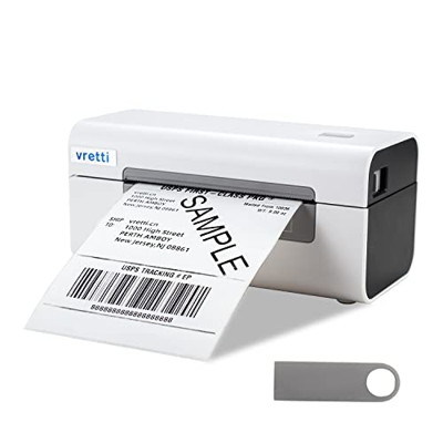 VRETTI Impresora de Etiquetas de Envío, Impresora de Etiquetas Térmicas 4x6 para Paquetes de Envío, Máquina de Etiquetas de Escritorio para Pequeñas E
