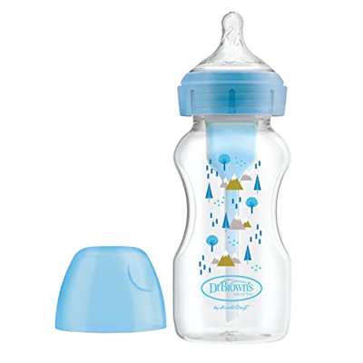 Dr. Brown's Biberón Anticólicos Boca Ancha Options+ 270ml Azul - Bosque Biberon +0 meses