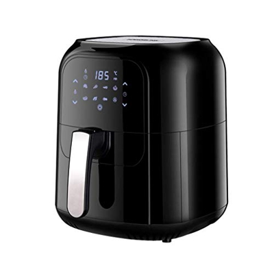 RHANA Freidora de Aire Multifuncional, 6 litros, Gran Capacidad, 1400 vatios, Pantalla táctil LCD, Control de Temperatura y Temporizador, fácil de Lim