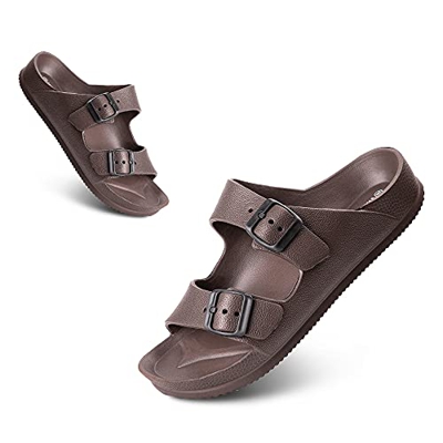 Sandalias Mujer Ligero Moda Sandalias Antideslizante Cómodo Verano Adulto Zapatos de Playa y Piscina Marrón Talla 38