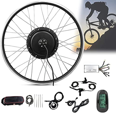 CUZONE 20", 24", 26", 27,5", 28", 29", 700c Rueda Trasera Rueda Libre Kit de conversión de Bicicleta eléctrica Kit de Bicicleta eléctrica Pedelec con 