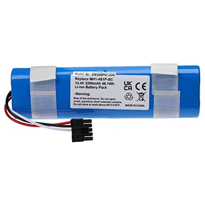 vhbw Batería compatible con Xiaomi Mi Mop Pro, Mi Robot Vacuum Mop Pro aspiradora (3200 mAh, 14,4 V, Li-Ion)