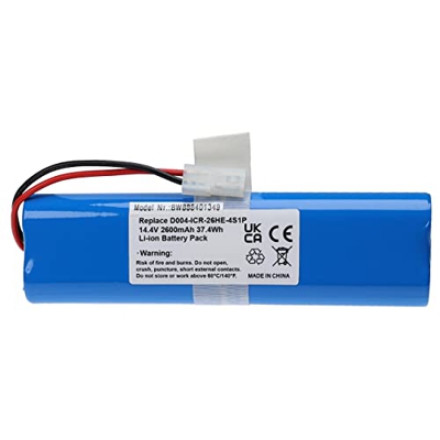 vhbw Batería reemplaza 360 D004-ICR-26HE-4S1P para aspiradora (2600 mAh, 14,4 V, Li-Ion)