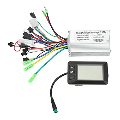 Dilwe Kit de Controlador de Bicicleta Eléctrica, 36V 48V 350W Controlador de Motor Kit de Conversión de Panel LCD para Montar en Bicicleta