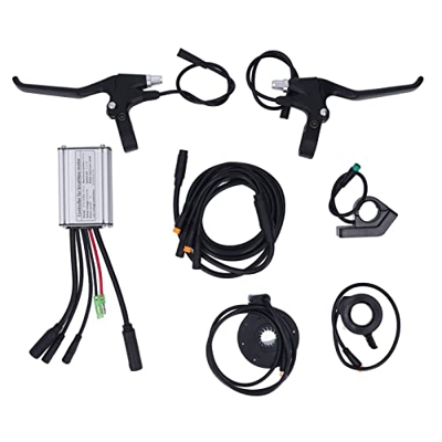 Dilwe Kit de Modificación de Bicicleta Eléctrica, Kit de Panel LCD4 Controlador Impermeable 15A, Kit de Bicicleta DIY para Motor de 250W