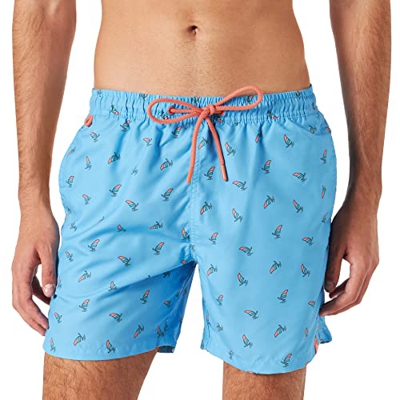 Springfield Bañador Windsurf, Bañador, Hombre, Azul (Estampado Azul), M