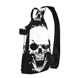 UBINYSS Bolso bandolera de esqueleto con calavera para hombres y mujeres, mochila cruzada para viajes y senderismo, Black, Talla única precio