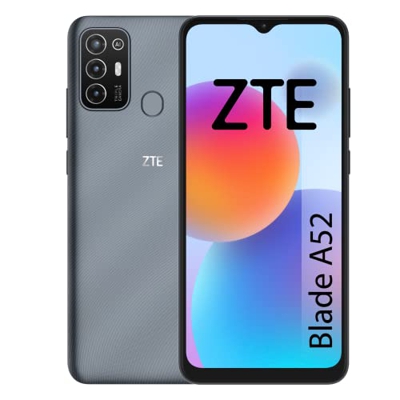 ZTE Blade A52 - Smartphone 6,52" HD+, 2GB RAM, 64GB Almacenamiento, Batería de 5000 mAh, Lector de huellas, Triple cámara 13MP, Gris