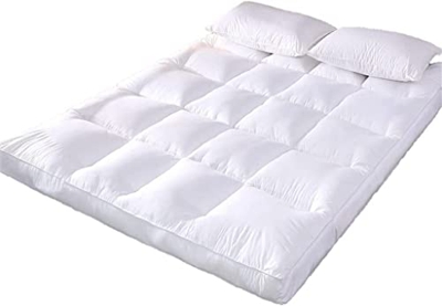 xinlinlin Colchón de Confort Suave de 10 cm de Grosor Colchón Familiar de 5 cm Cubierta de Cama Tatami de tamaño Completo (Color : White, Size : 200x2