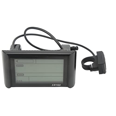 Luqeeg Pantalla LCD para Bicicleta Eléctrica, SW900 Panel de Control de Pantalla Medidor de Pantalla LCD a Prueba de Agua Accesorios de Modificación d