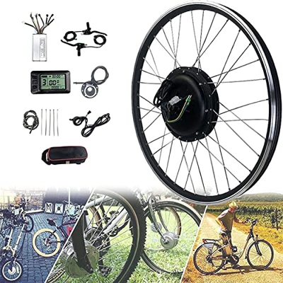 JTYX Kit de Bicicleta eléctrica de Rueda Libre de Rueda Trasera de 26 Pulgadas Motor de Cubo de Bicicleta eléctrica Ebike con Pantalla LCD Ebike