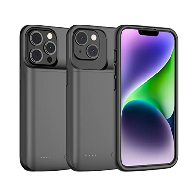 JCK Funda de bateria para iPhone 14/14 Pro/13/13 Pro, 6.1”, Estuche de Carga portátil Delgado Mejorado de 7000 mAh Estuche de batería extendido Banco 