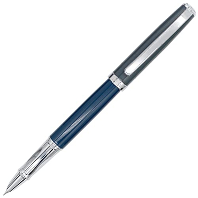 Gullor Pluma estilográfica de metal colorido, pluma convertidora de tinta, punta fina, azul