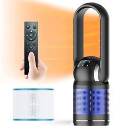 Ventilador de torre caliente y frío con filtro,ventilador sin aspas,ventilador calefactor de 2000W,8 velocidades,temporizador de 8 horas,pantalla LED, en oferta