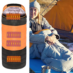 Saco de dormir con calefacción para adultos, saco de dormir con calefacción eléctrica USB, bolsa de dormir portátil, bolsa de dormir cálida, temperatu en oferta