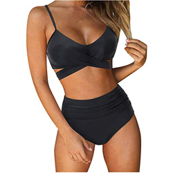 Mujer Bikini 2021 Nuevo Trajes de Baño Mujer Dos Piezas Moda Ropa de Playa Conjunto de Verano Doncella Bikinis Color sólido Patchwork Sexy Push up Bik precio