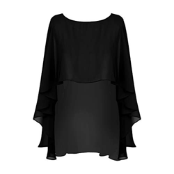 inlzdz Chal Estola de Gasa para Mujer Poncho Verano Asimetrico Capa de Gasa con Volantes Elegante Bolero para Fiesta Boda Novia Cárdigan Abierta Capa  en oferta