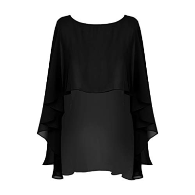 inlzdz Chal Estola de Gasa para Mujer Poncho Verano Asimetrico Capa de Gasa con Volantes Elegante Bolero para Fiesta Boda Novia Cárdigan Abierta Capa 