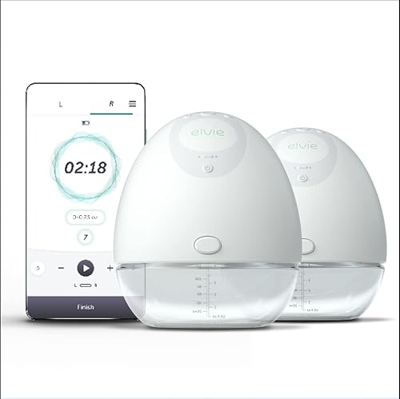 Elvie - Sacaleches Eléctrico Portátil Doble 21mm/24mm - Silencioso, Manos Libres - Cabe en tu Sujetador - Fácil de Limpiar y Transportar - Tecnología