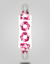 Wood Light Skate Skateboard Longboard Deck 40x9 Drop Icon White Pink características