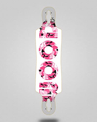 Wood Light Skate Skateboard Longboard Deck 40x9 Drop Icon White Pink