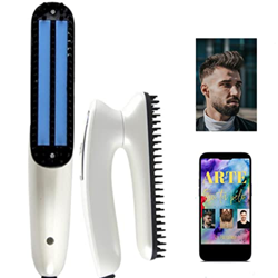 Cepillo alisador de barba y pelo, eléctrico, Plegable ideal viaje, peina y seca tu cabello con calor cerámico. rápido con puntas redondeadas y cable 1 en oferta